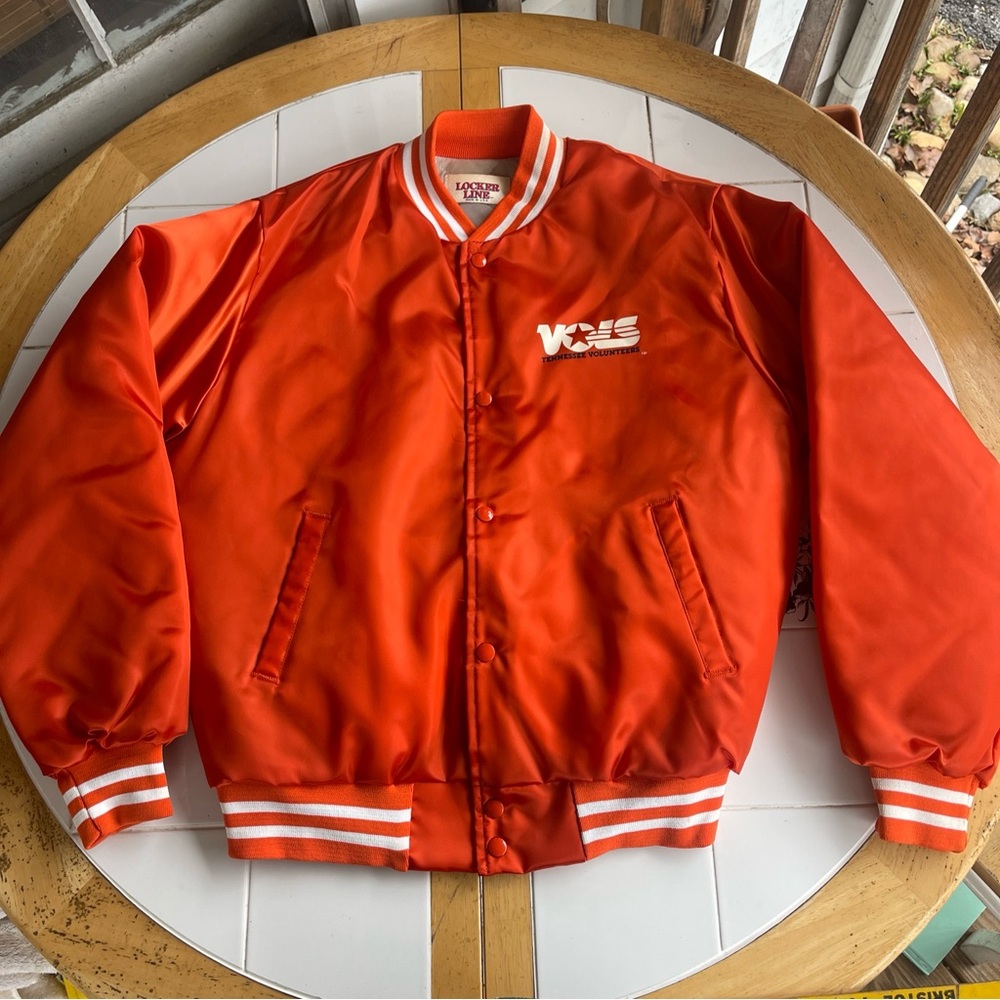 University of Tennessee Volunteers Locker Line Satin Bomber Jacket Large VTG 90s